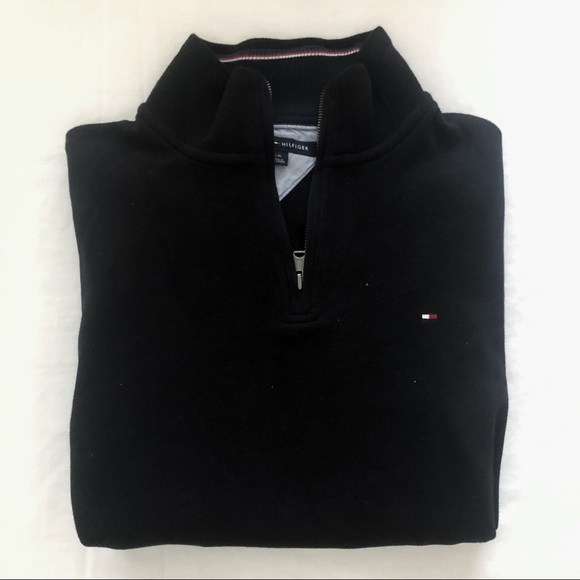 Tommy Hilfiger Black Quarter Zip - Picture 2 of 3